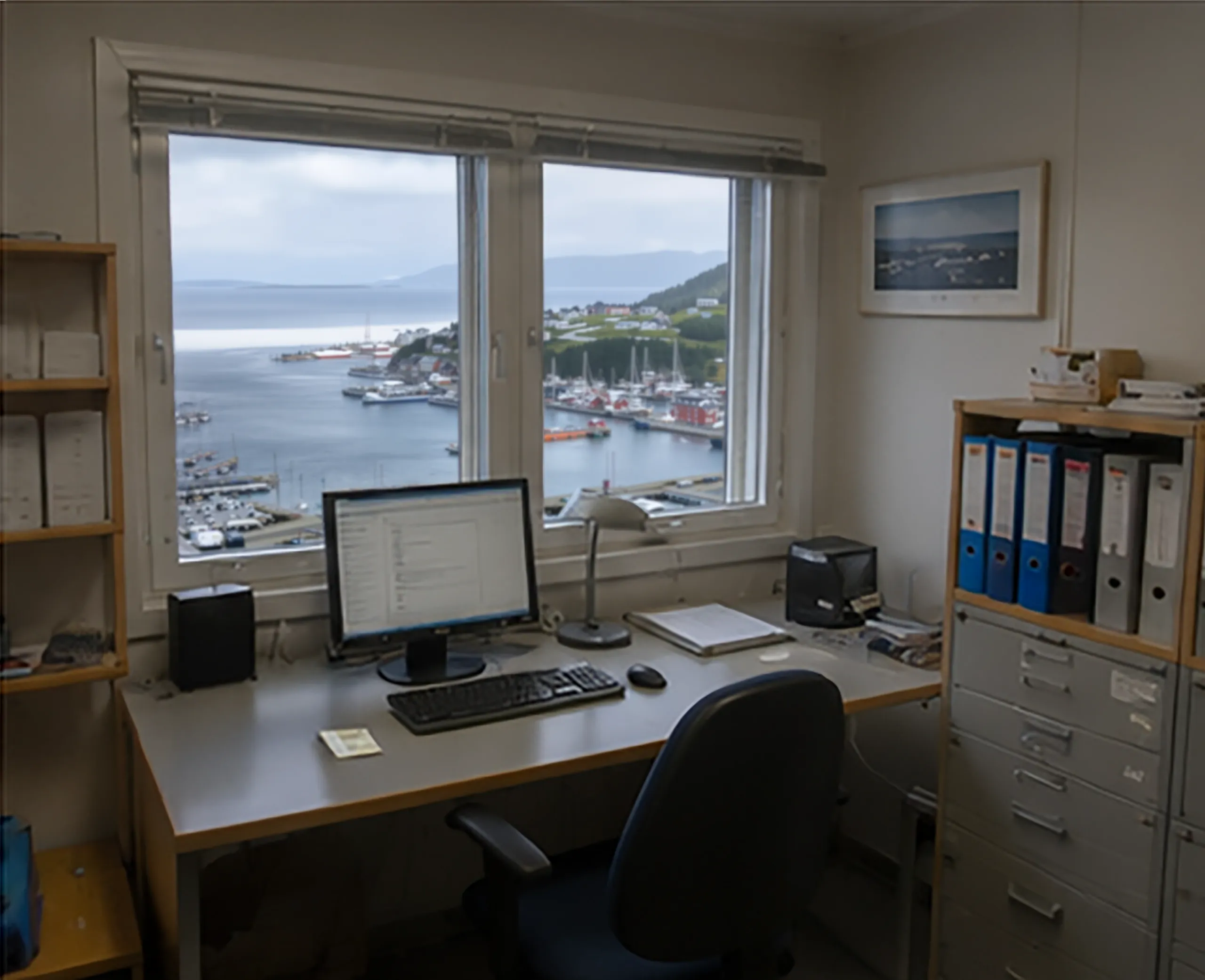 Oskari’s office at the monitoring station from his early years working in the Lofoten Islands.